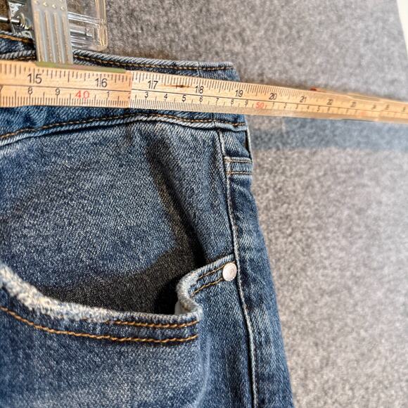 Torrid Jeans Womens 16 Blue Denim High Rise Plus Size Crop Frayed Hem Distressed - Picture 8 of 12